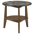 Home & Sleep Outlet - Bradley Round SmartTop End Side Table Smokey Grey and Brown