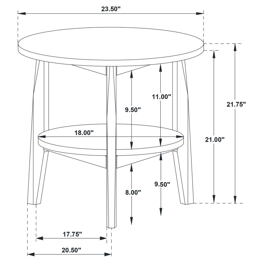 Home & Sleep Outlet - Bradley Round SmartTop End Side Table Smokey Grey and Brown