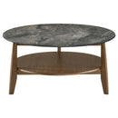 Bradley 2-Piece Round SmartTop Coffee Table Set Smokey Grey and Brown