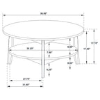 Home & Sleep Outlet - Bradley 2-Piece Round SmartTop Coffee Table Set Smokey Grey and Brown