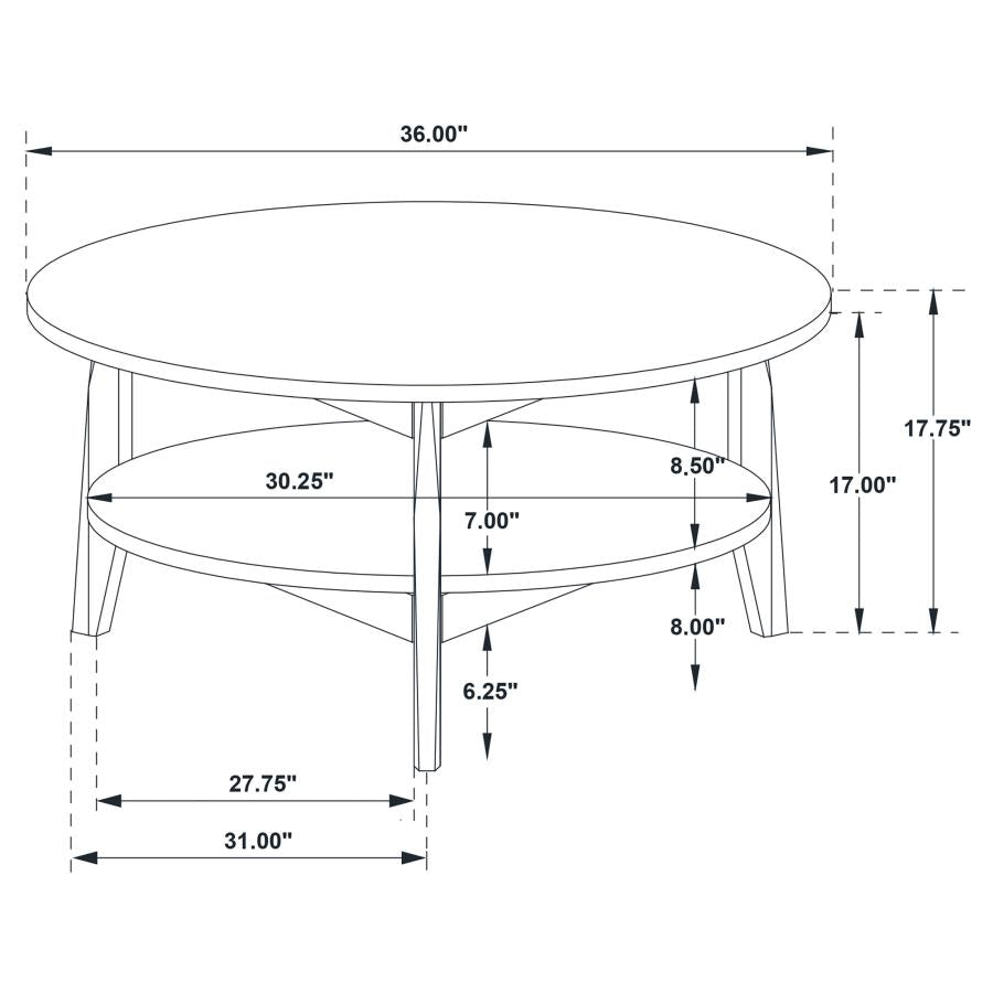 Home & Sleep Outlet - Bradley 2-Piece Round SmartTop Coffee Table Set Smokey Grey and Brown