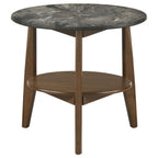 Home & Sleep Outlet - Bradley 3-Piece Round SmartTop Coffee Table Set Smokey Grey and Brown