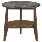 Home & Sleep Outlet - Bradley 3-Piece Round SmartTop Coffee Table Set Smokey Grey and Brown