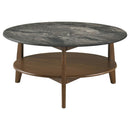 Bradley 3-Piece Round SmartTop Coffee Table Set Smokey Grey and Brown