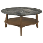 Home & Sleep Outlet - Bradley 3-Piece Round SmartTop Coffee Table Set Smokey Grey and Brown