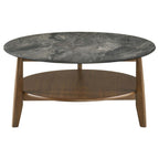 Home & Sleep Outlet - Bradley 3-Piece Round SmartTop Coffee Table Set Smokey Grey and Brown
