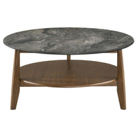 Bradley 3-Piece Round SmartTop Coffee Table Set Smokey Grey and Brown