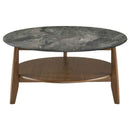 Bradley Round SmartTop Cocktail Coffee Table Smokey Grey and Brown