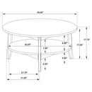 Bradley Round SmartTop Cocktail Coffee Table Smokey Grey and Brown