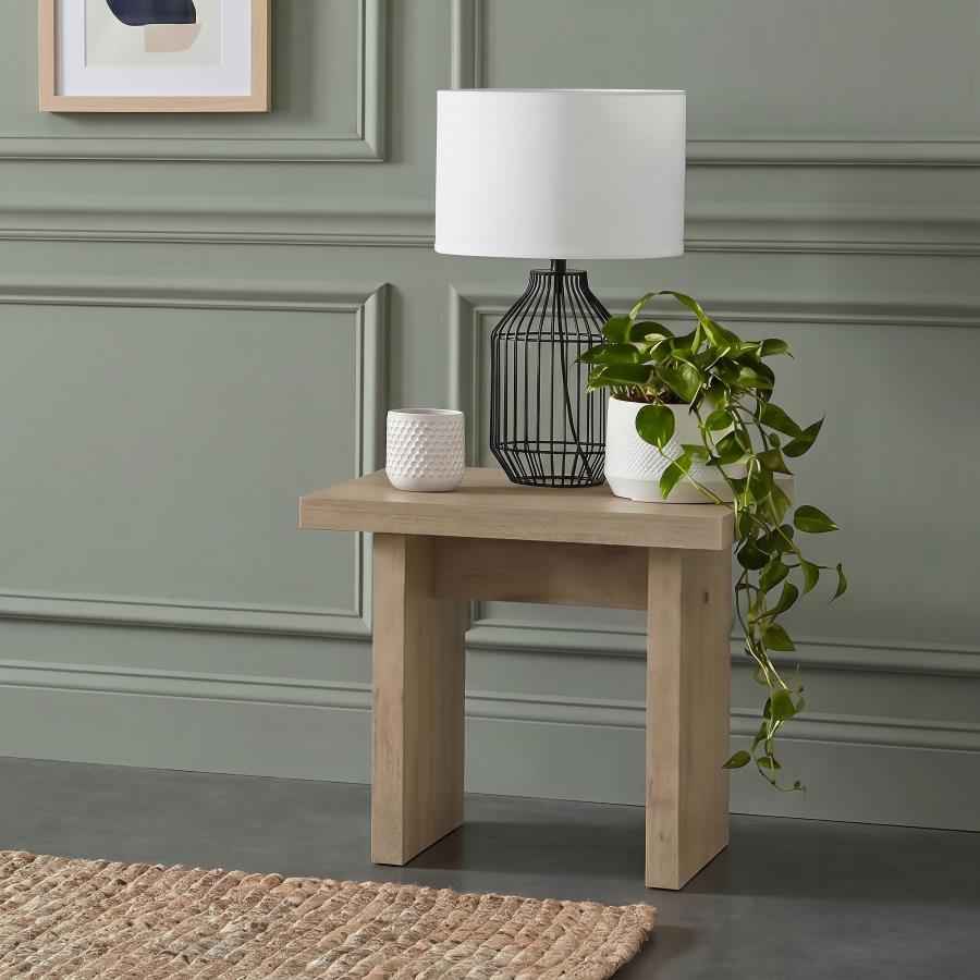 Decker Square Occasional Side End Table Natural Oak