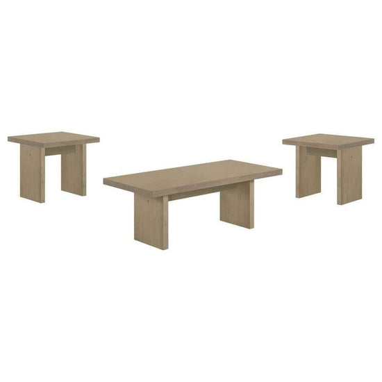 Decker 3-piece Coffee and End Table Set Natural Oak