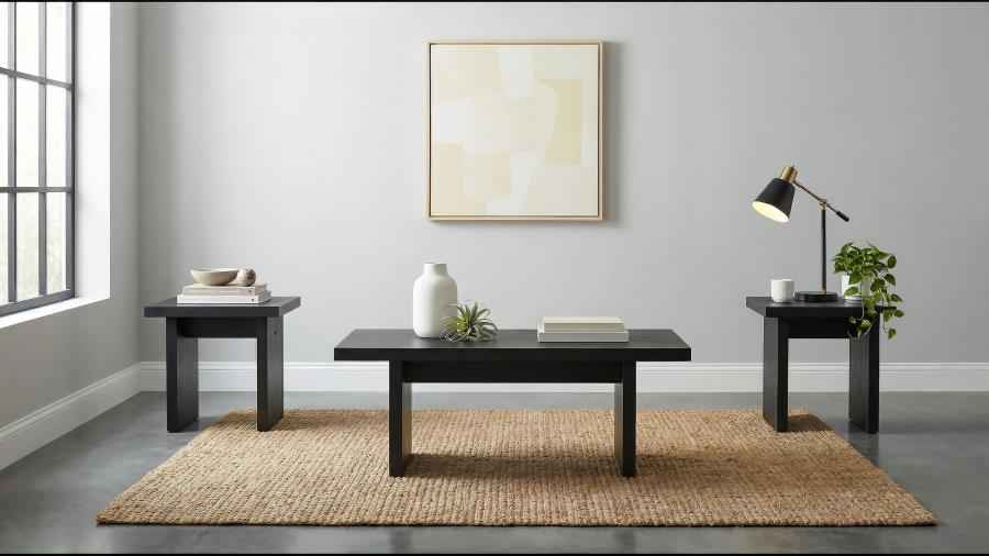 Decker 3-piece Coffee and End Table Set Black
