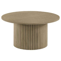 Hamlyn 3-piece Round Fluted Coffee and End Table Set Natural Oak