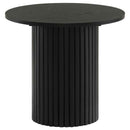 Hamlyn Round Fluted Occasional Side End Table Black