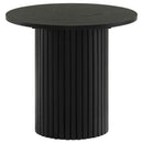 Hamlyn 2-piece Round Fluted Coffee and End Table Set Black