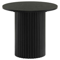 Hamlyn 2-piece Round Fluted Coffee and End Table Set Black