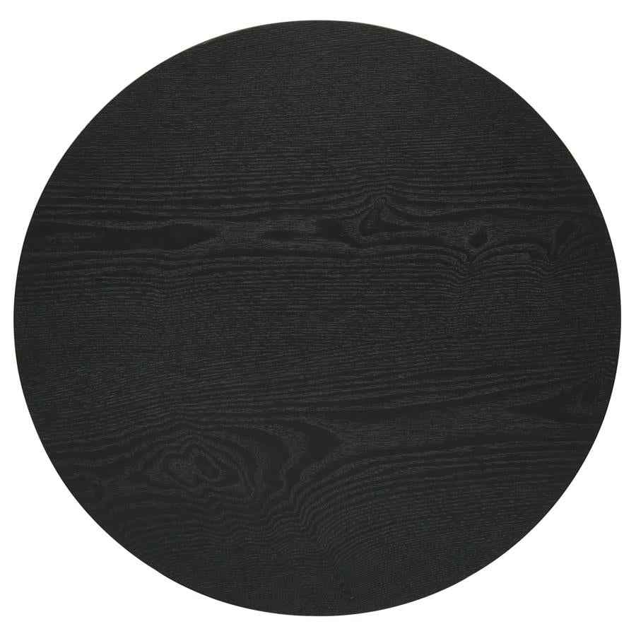 Hamlyn 2-piece Round Fluted Coffee and End Table Set Black