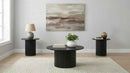Hamlyn 3-piece Round Fluted Coffee and End Table Set Black