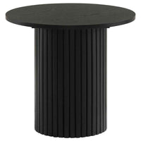 Hamlyn 3-piece Round Fluted Coffee and End Table Set Black