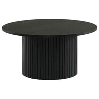 Hamlyn 3-piece Round Fluted Coffee and End Table Set Black