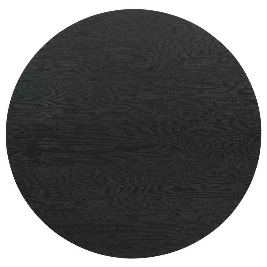 Hamlyn Round Fluted Occasional Cocktail Coffee Table Black