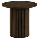 Hamlyn 2-piece Round Fluted Coffee and End Table Set Walnut