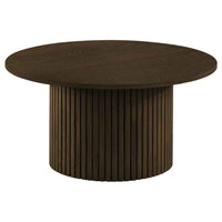 Hamlyn 3-piece Round Fluted Coffee and End Table Set Walnut