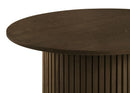 Hamlyn 3-piece Round Fluted Coffee and End Table Set Walnut