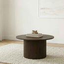 Hamlyn Round Fluted Occasional Cocktail Coffee Table Walnut