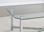 Home & Sleep Outlet - Cronin Square Tempered Glass Top Side End Table Chrome