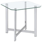 Home & Sleep Outlet - Cronin 2-piece Tempered Glass Top Coffee Table Set Chrome