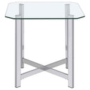 Cronin 2-piece Tempered Glass Top Coffee Table Set Chrome