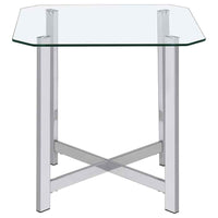Cronin 2-piece Tempered Glass Top Coffee Table Set Chrome