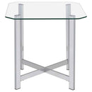 Cronin 2-piece Tempered Glass Top Coffee Table Set Chrome