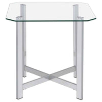 Cronin 2-piece Tempered Glass Top Coffee Table Set Chrome