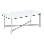 Home & Sleep Outlet - Cronin 2-piece Tempered Glass Top Coffee Table Set Chrome