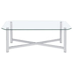 Home & Sleep Outlet - Cronin 2-piece Tempered Glass Top Coffee Table Set Chrome
