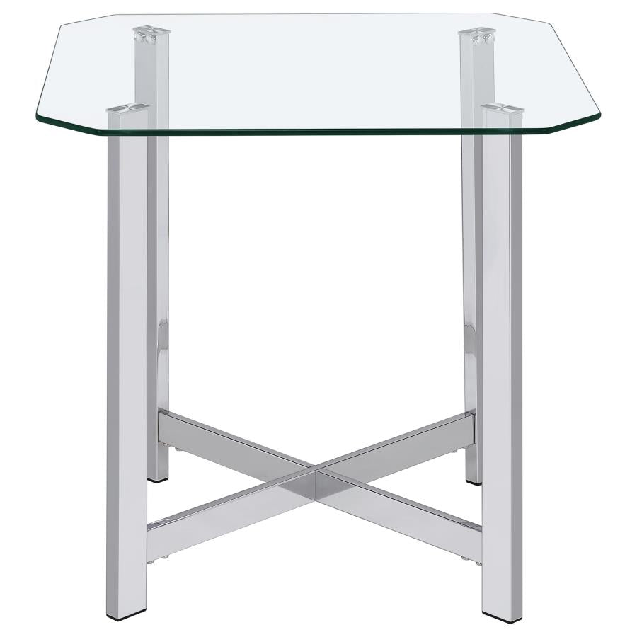 Home & Sleep Outlet - Cronin 3-piece Tempered Glass Top Coffee Table Set Chrome