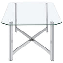 Cronin 3-piece Tempered Glass Top Coffee Table Set Chrome