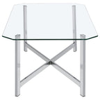 Home & Sleep Outlet - Cronin Rectangular Tempered Glass Top Cocktail Coffee Table Chrome