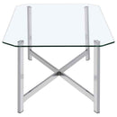 Cronin Rectangular Tempered Glass Top Cocktail Coffee Table Chrome