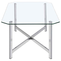 Cronin Rectangular Tempered Glass Top Cocktail Coffee Table Chrome