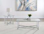 Home & Sleep Outlet - Cronin Rectangular Tempered Glass Top Cocktail Coffee Table Chrome