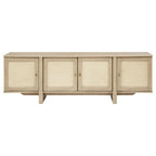 Home & Sleep Outlet - Kailani 79-inch 4-door Cane TV Stand Media Console Beige Oak