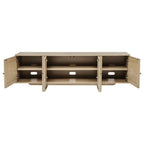 Home & Sleep Outlet - Kailani 79-inch 4-door Cane TV Stand Media Console Beige Oak