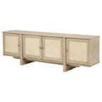 Home & Sleep Outlet - Kailani 79-inch 4-door Cane TV Stand Media Console Beige Oak