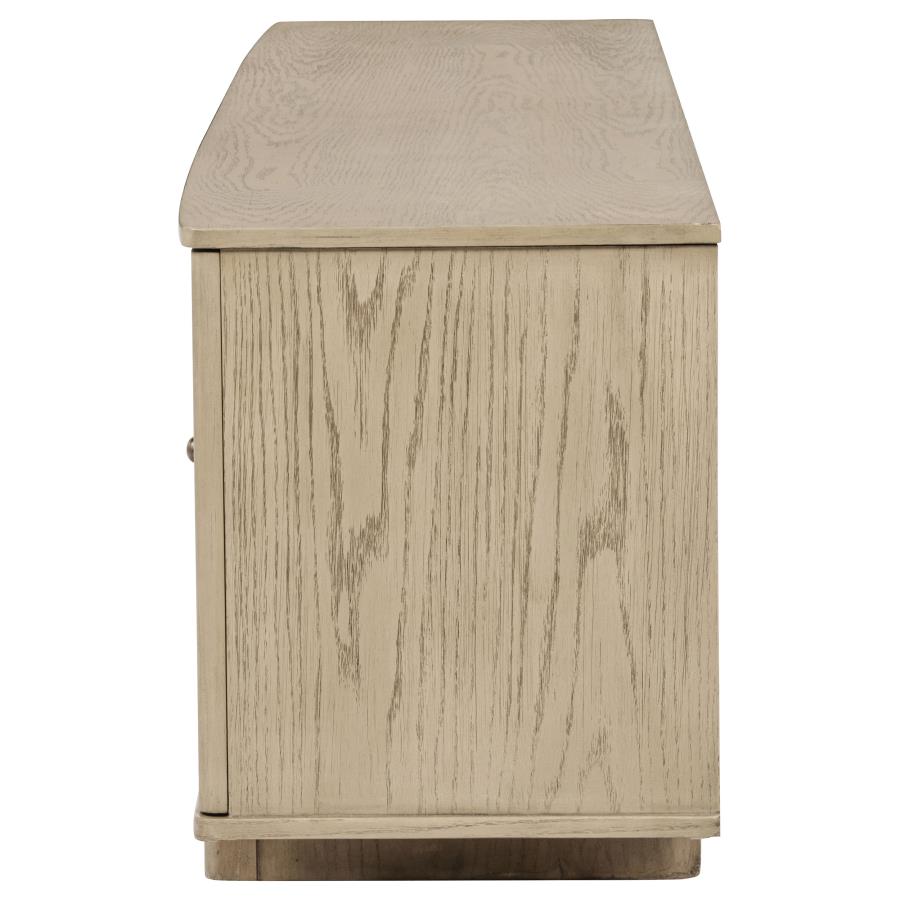 Home & Sleep Outlet - Kailani 79-inch 4-door Cane TV Stand Media Console Beige Oak