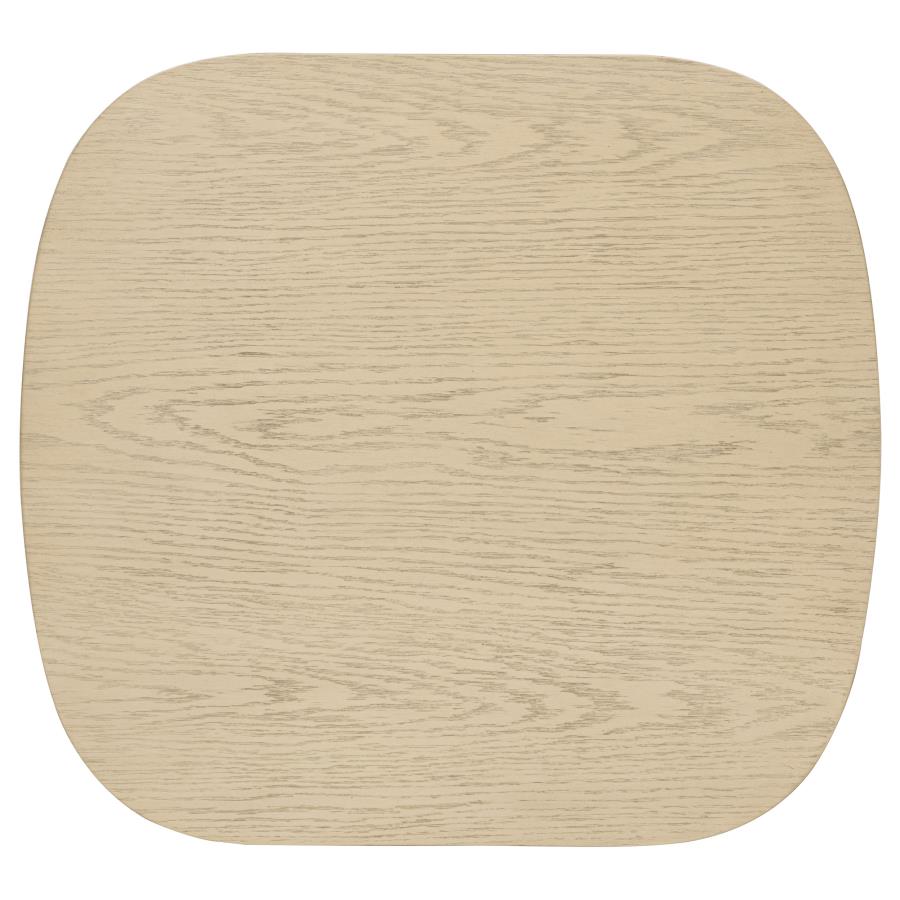 Home & Sleep Outlet - Kailani Coastal Square End Side Table with Shelf Beige Oak