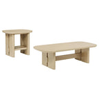 Home & Sleep Outlet - Kailani 2-piece Coastal Coffee and End Table Set Beige Oak