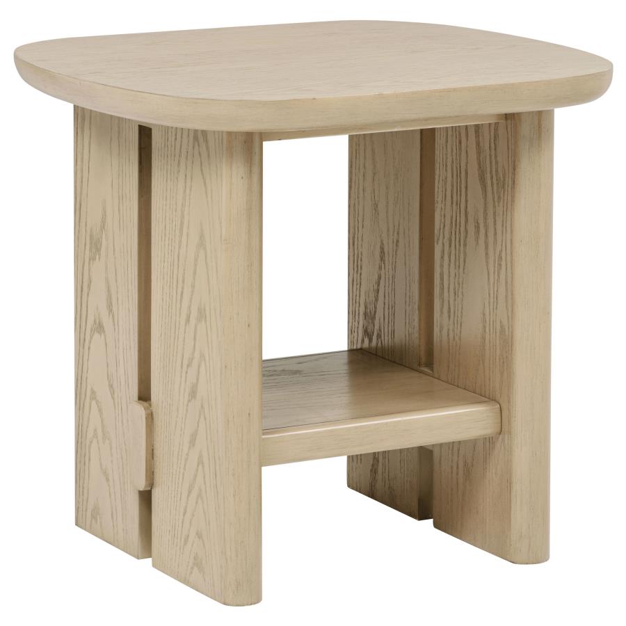 Home & Sleep Outlet - Kailani 2-piece Coastal Coffee and End Table Set Beige Oak